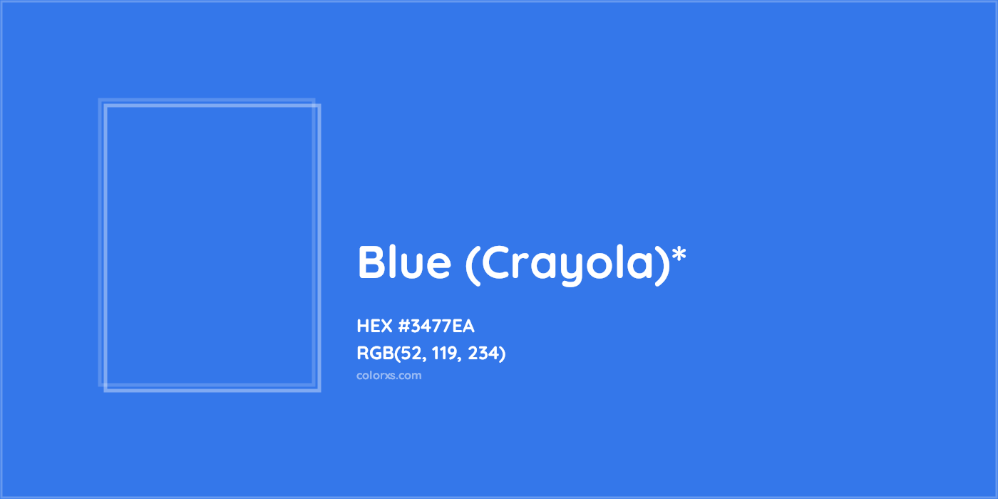 HEX #3477EA Color Name, Color Code, Palettes, Similar Paints, Images