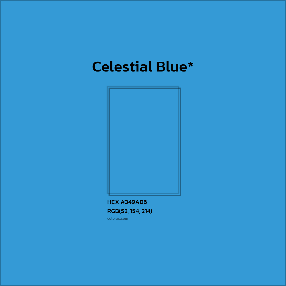 HEX #349AD6 Color Name, Color Code, Palettes, Similar Paints, Images
