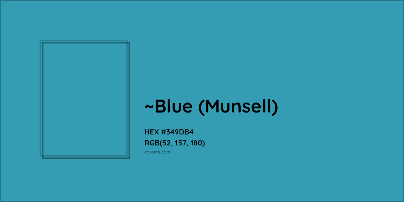 HEX #349DB4 Color Name, Color Code, Palettes, Similar Paints, Images