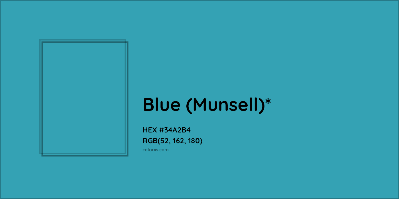 HEX #34A2B4 Color Name, Color Code, Palettes, Similar Paints, Images