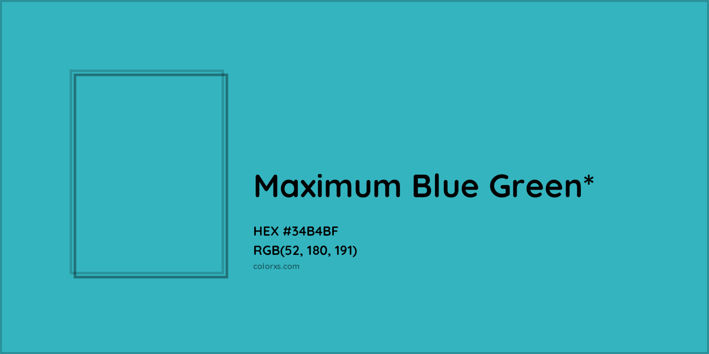 HEX #34B4BF Color Name, Color Code, Palettes, Similar Paints, Images