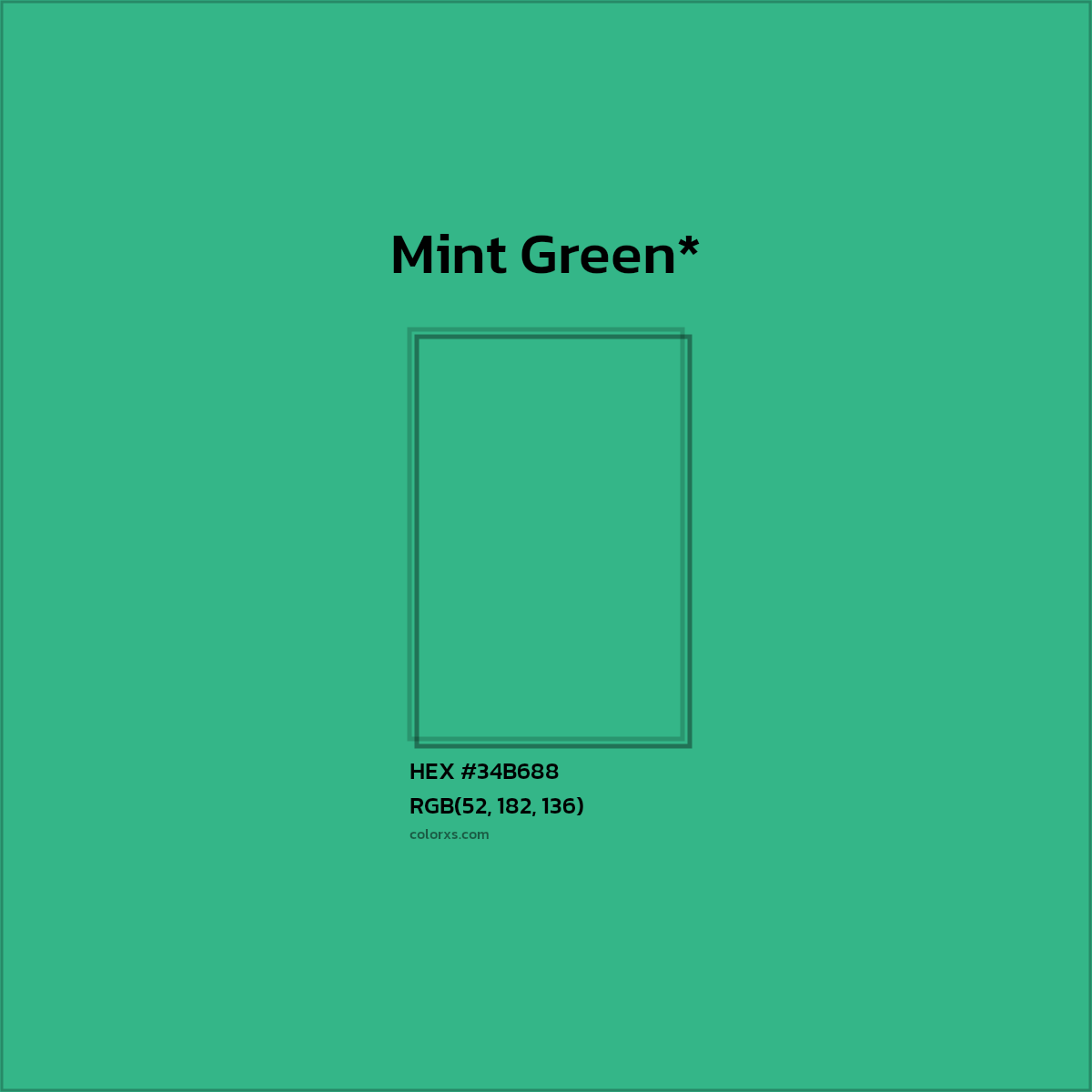 HEX #34B688 Color Name, Color Code, Palettes, Similar Paints, Images