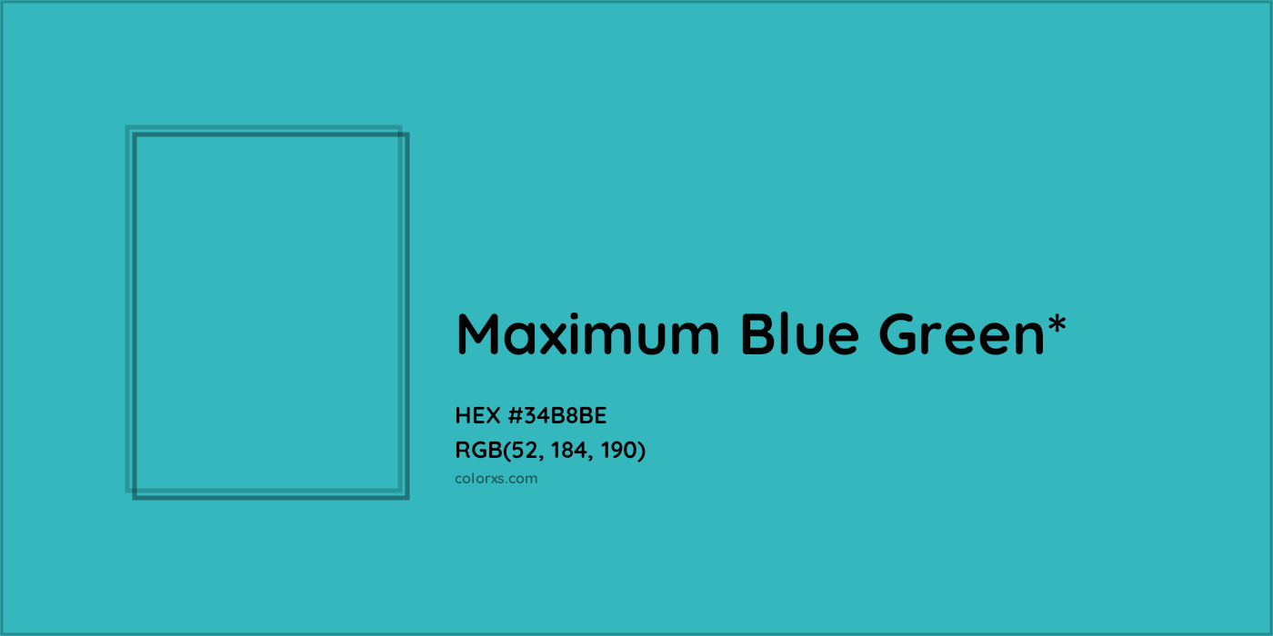 HEX #34B8BE Color Name, Color Code, Palettes, Similar Paints, Images