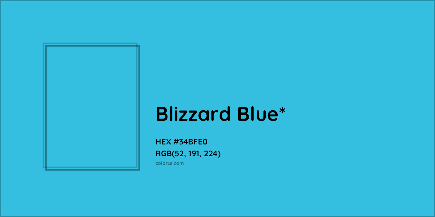HEX #34BFE0 Color Name, Color Code, Palettes, Similar Paints, Images