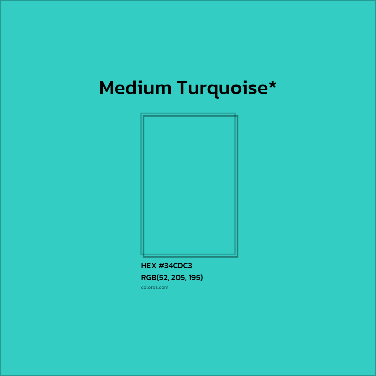 HEX #34CDC3 Color Name, Color Code, Palettes, Similar Paints, Images