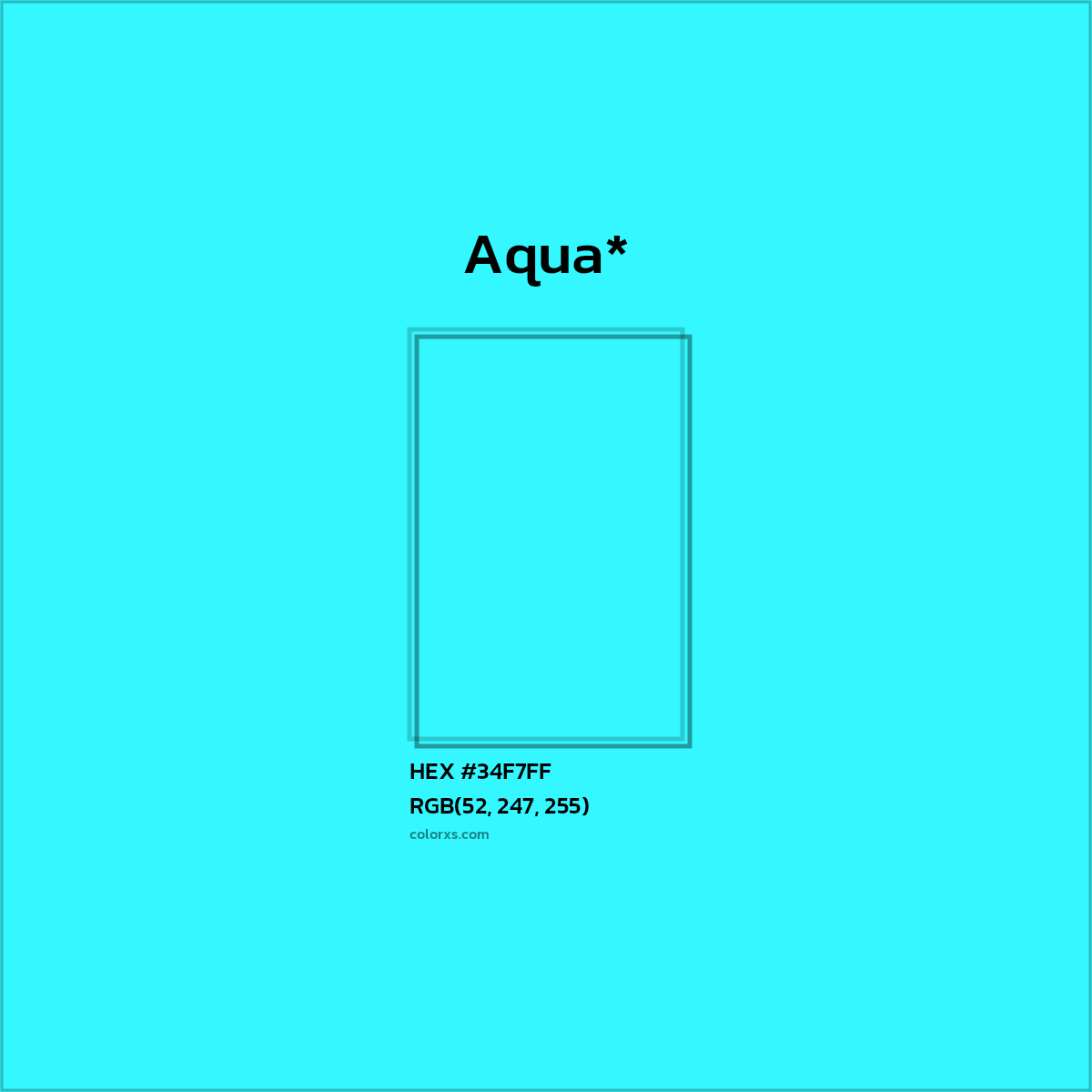 HEX #34F7FF Color Name, Color Code, Palettes, Similar Paints, Images