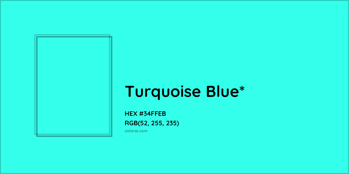 HEX #34FFEB Color Name, Color Code, Palettes, Similar Paints, Images