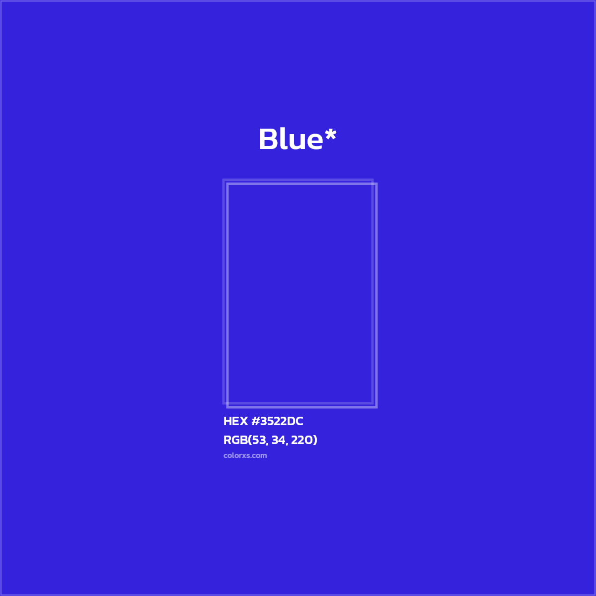 HEX #3522DC Color Name, Color Code, Palettes, Similar Paints, Images