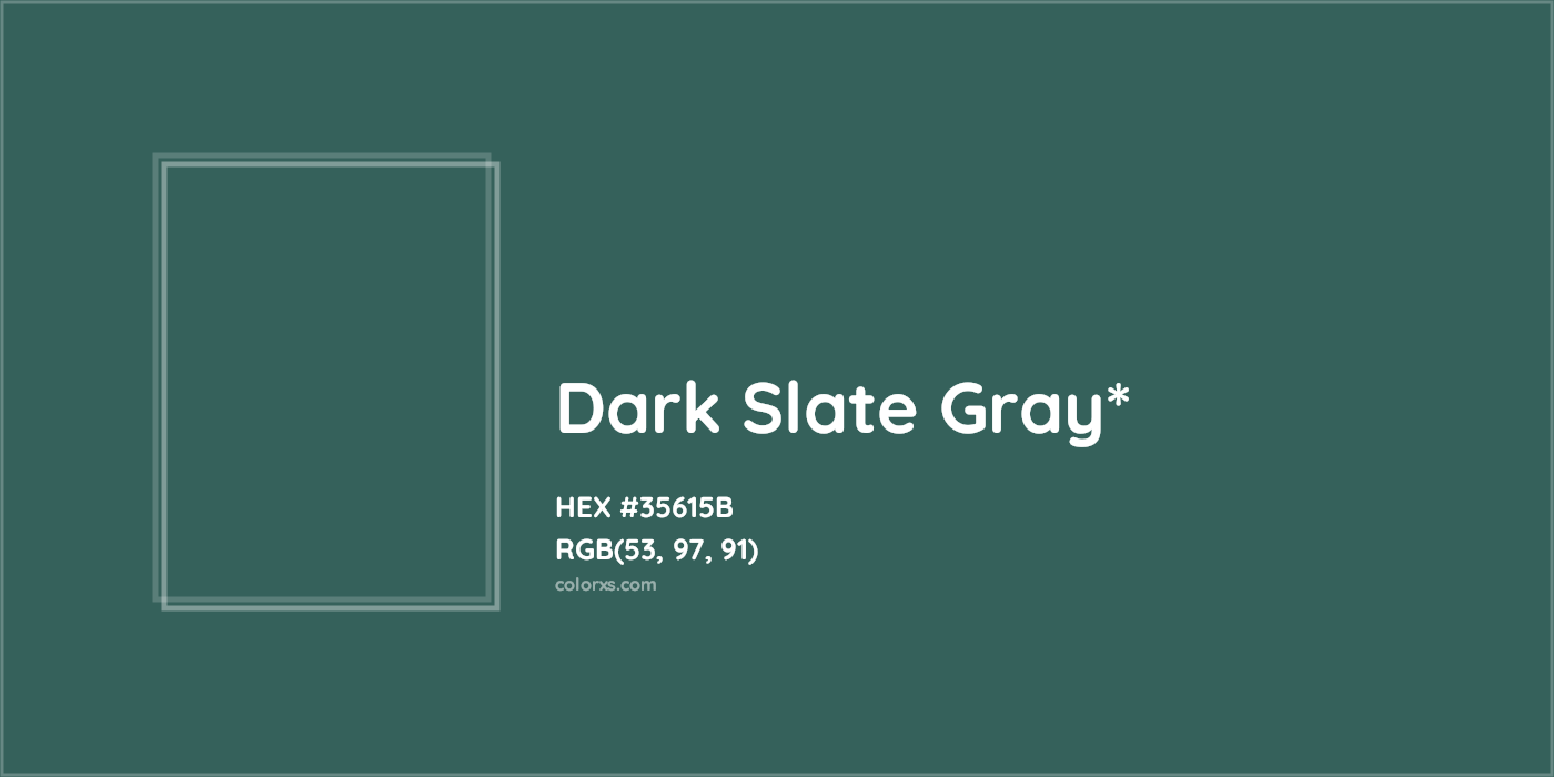 HEX #35615B Color Name, Color Code, Palettes, Similar Paints, Images
