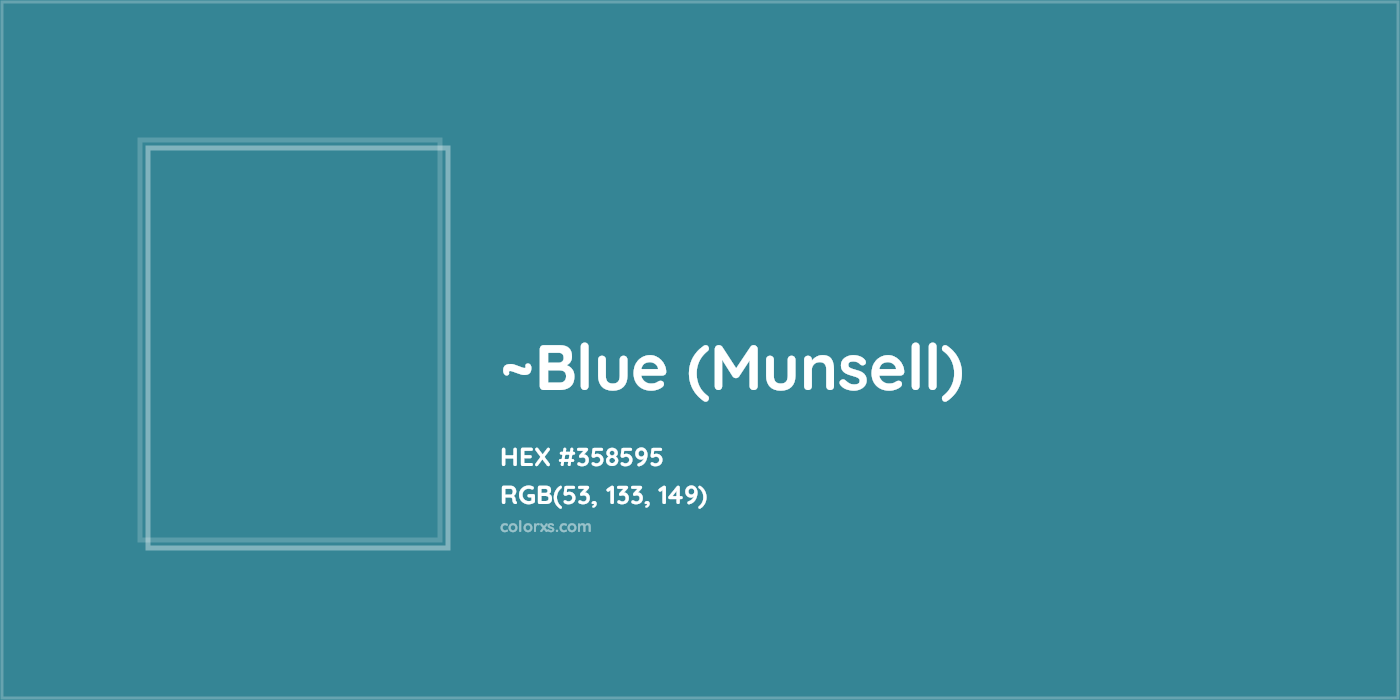 HEX #358595 Color Name, Color Code, Palettes, Similar Paints, Images