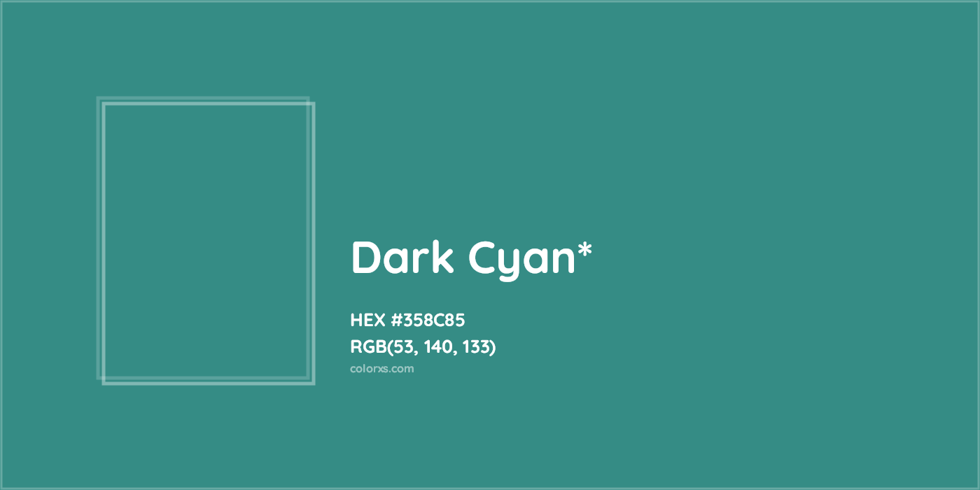 HEX #358C85 Color Name, Color Code, Palettes, Similar Paints, Images