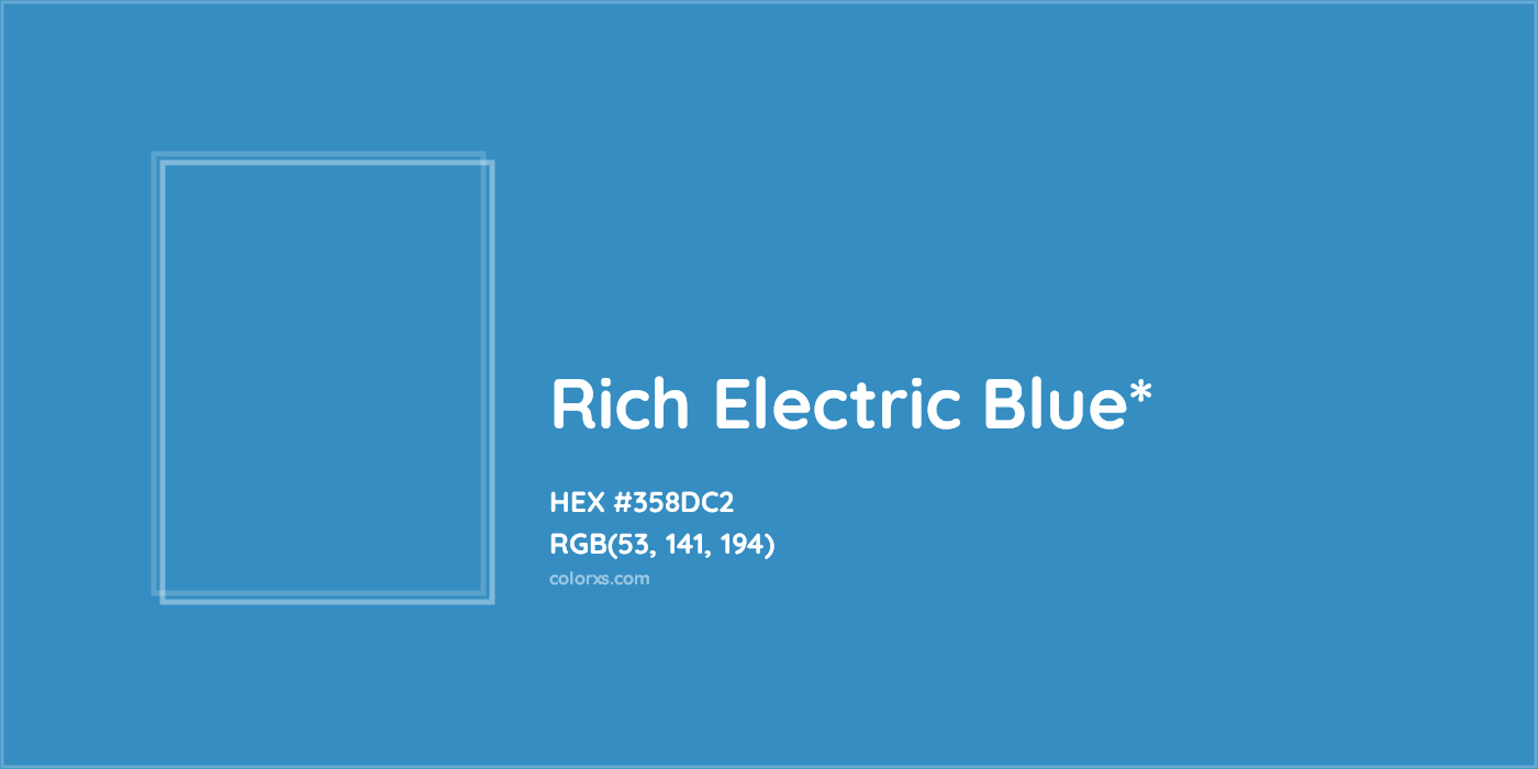 HEX #358DC2 Color Name, Color Code, Palettes, Similar Paints, Images