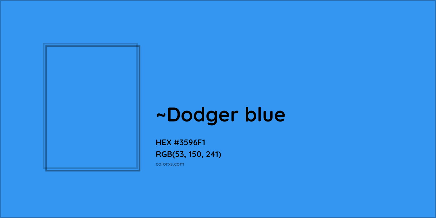 HEX #3596F1 Color Name, Color Code, Palettes, Similar Paints, Images