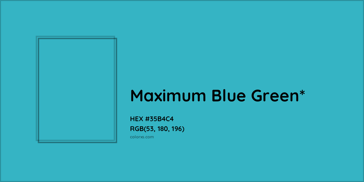 HEX #35B4C4 Color Name, Color Code, Palettes, Similar Paints, Images