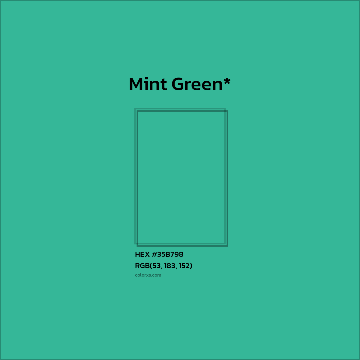 HEX #35B798 Color Name, Color Code, Palettes, Similar Paints, Images