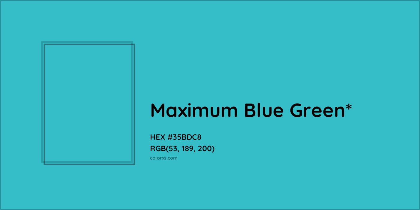 HEX #35BDC8 Color Name, Color Code, Palettes, Similar Paints, Images