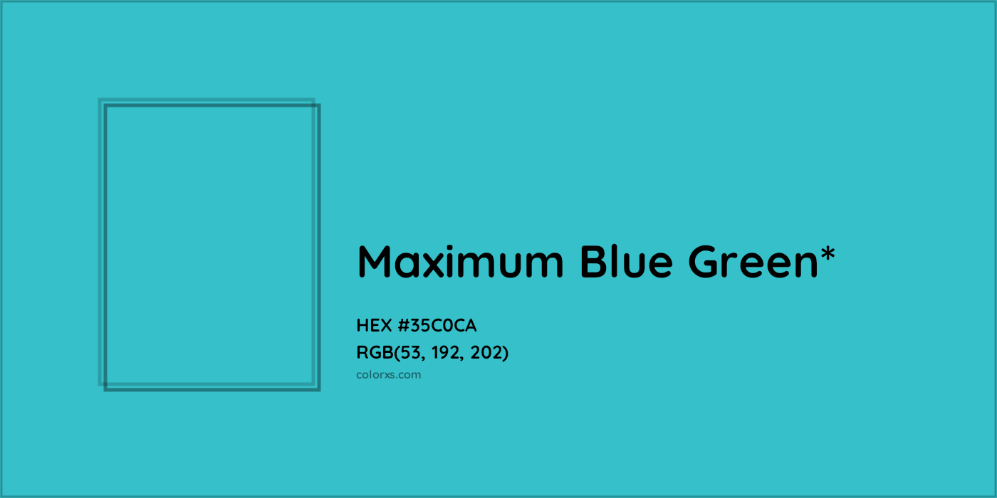 HEX #35C0CA Color Name, Color Code, Palettes, Similar Paints, Images