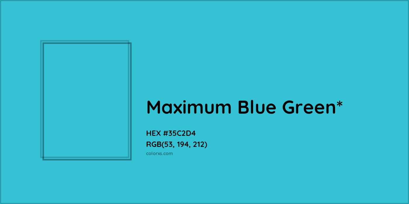HEX #35C2D4 Color Name, Color Code, Palettes, Similar Paints, Images