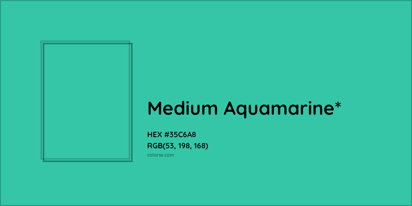 HEX #35C6A8 Color Name, Color Code, Palettes, Similar Paints, Images