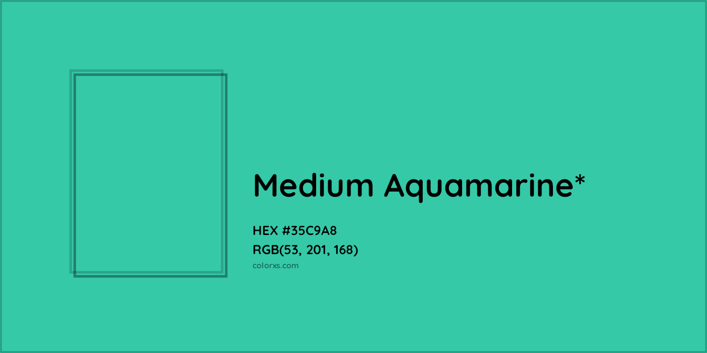 HEX #35C9A8 Color Name, Color Code, Palettes, Similar Paints, Images
