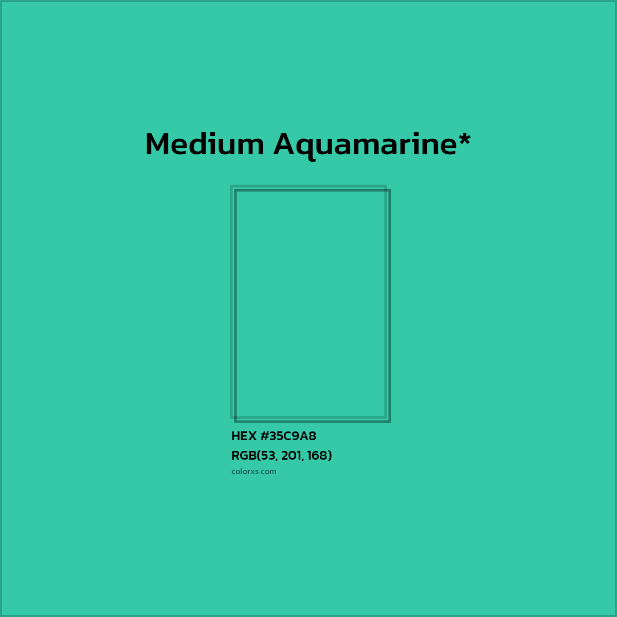 HEX #35C9A8 Color Name, Color Code, Palettes, Similar Paints, Images