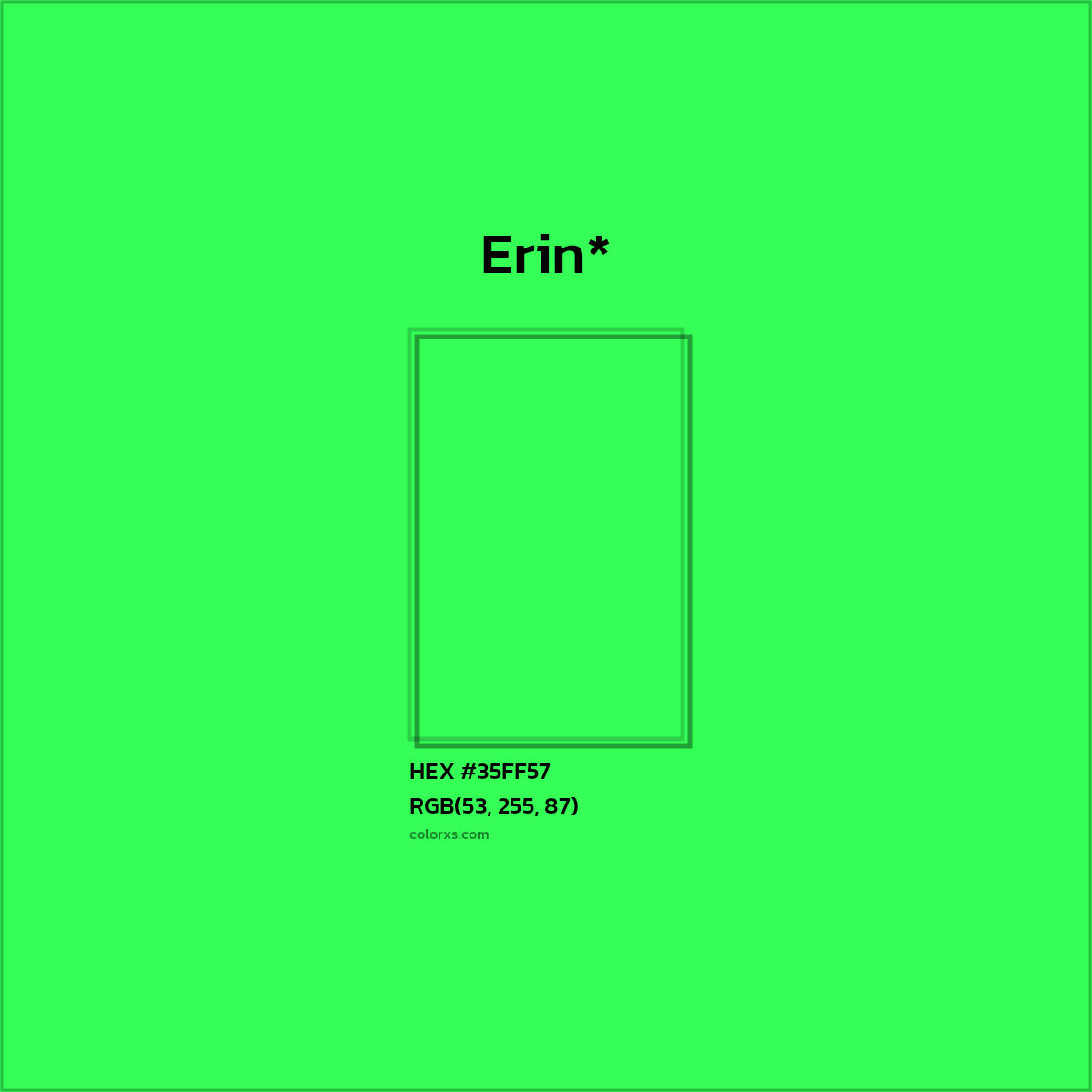 HEX #35FF57 Color Name, Color Code, Palettes, Similar Paints, Images
