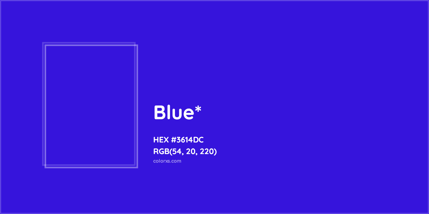 HEX #3614DC Color Name, Color Code, Palettes, Similar Paints, Images