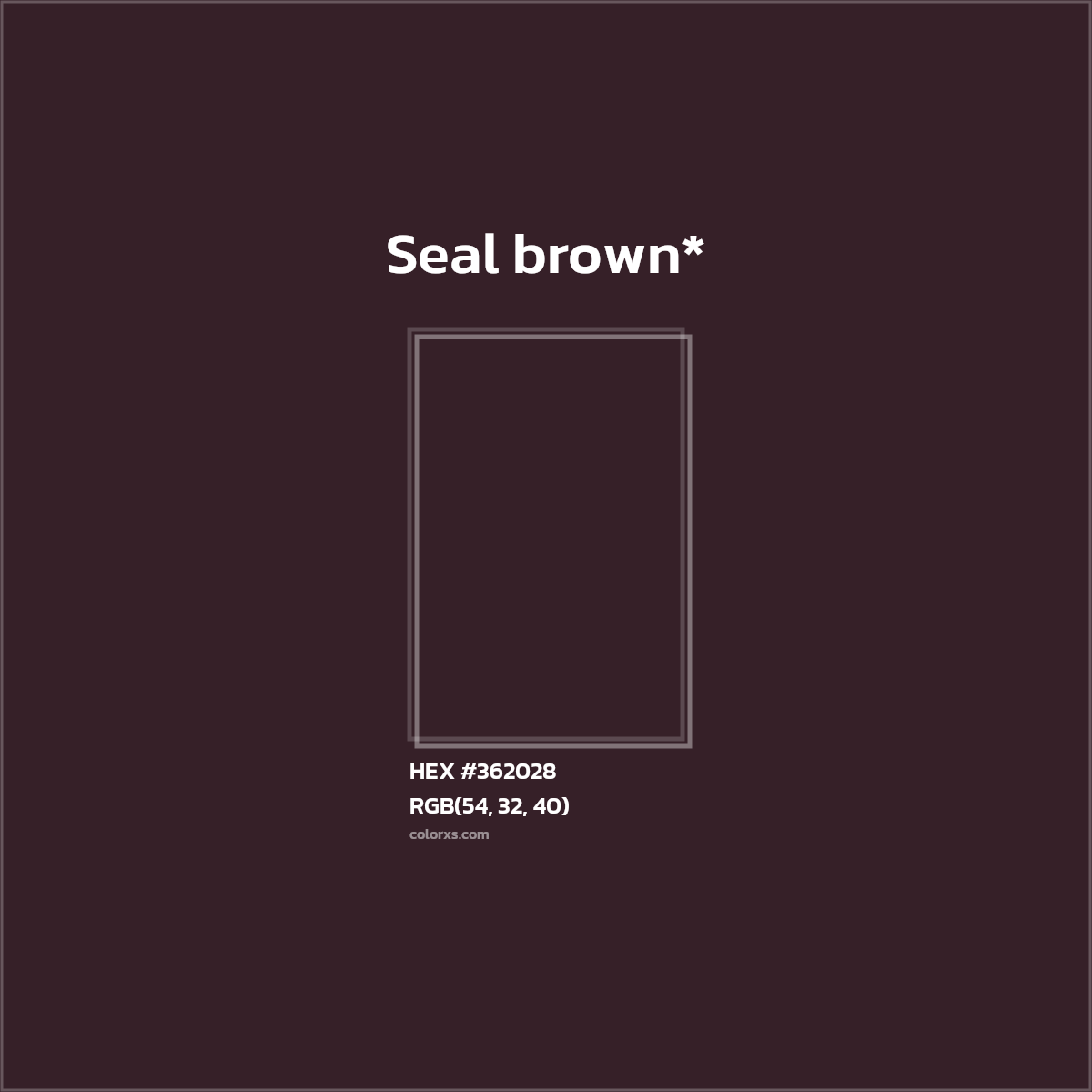 HEX #362028 Color Name, Color Code, Palettes, Similar Paints, Images