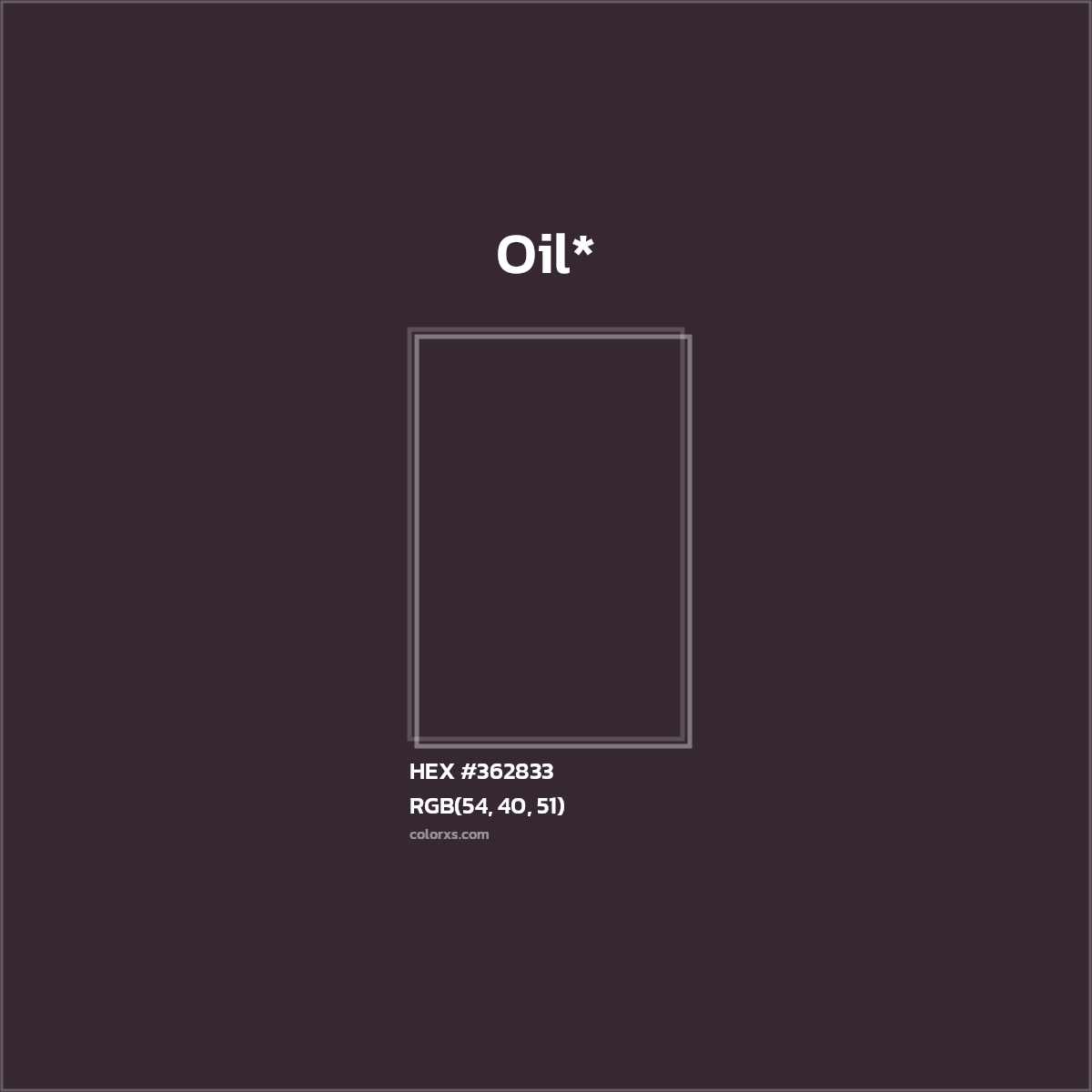 HEX #362833 Color Name, Color Code, Palettes, Similar Paints, Images