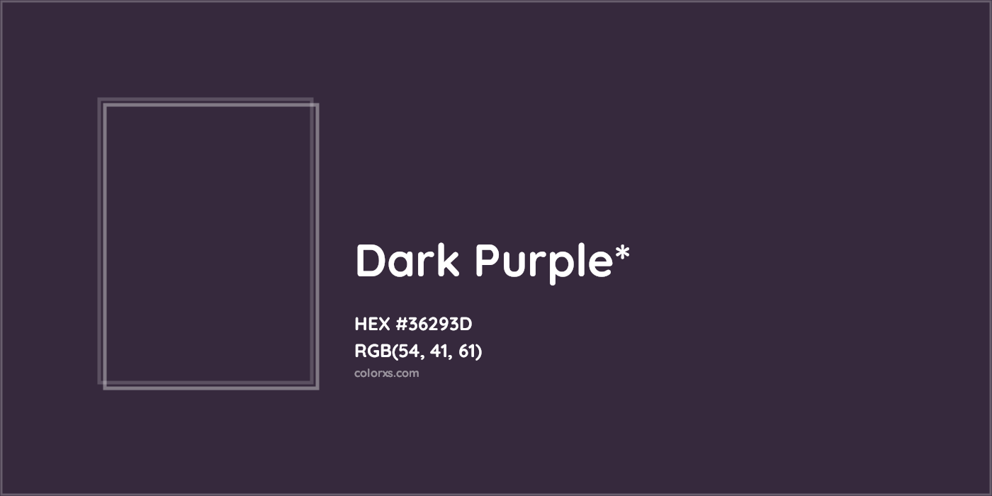HEX #36293D Color Name, Color Code, Palettes, Similar Paints, Images
