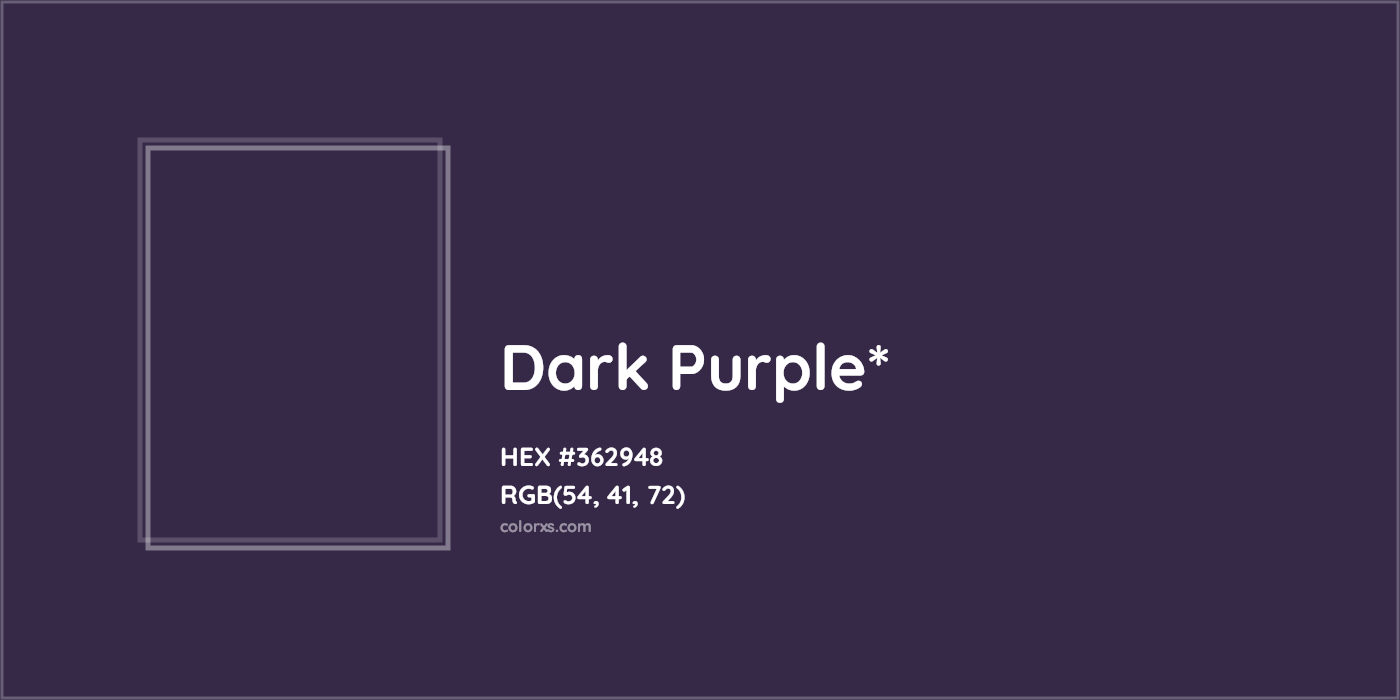 HEX #362948 Color Name, Color Code, Palettes, Similar Paints, Images