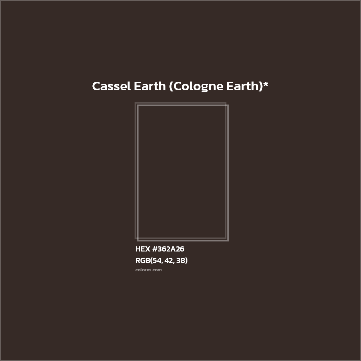 HEX #362A26 Color Name, Color Code, Palettes, Similar Paints, Images