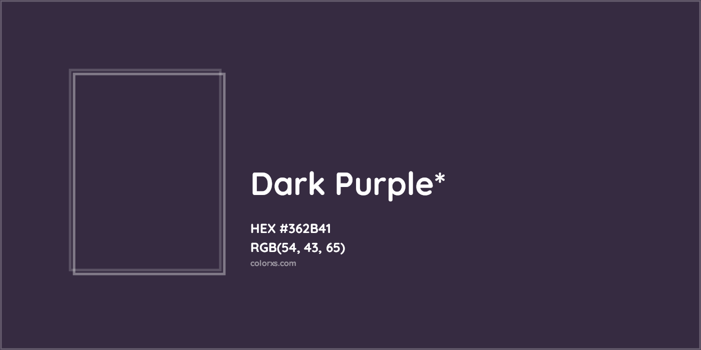HEX #362B41 Color Name, Color Code, Palettes, Similar Paints, Images