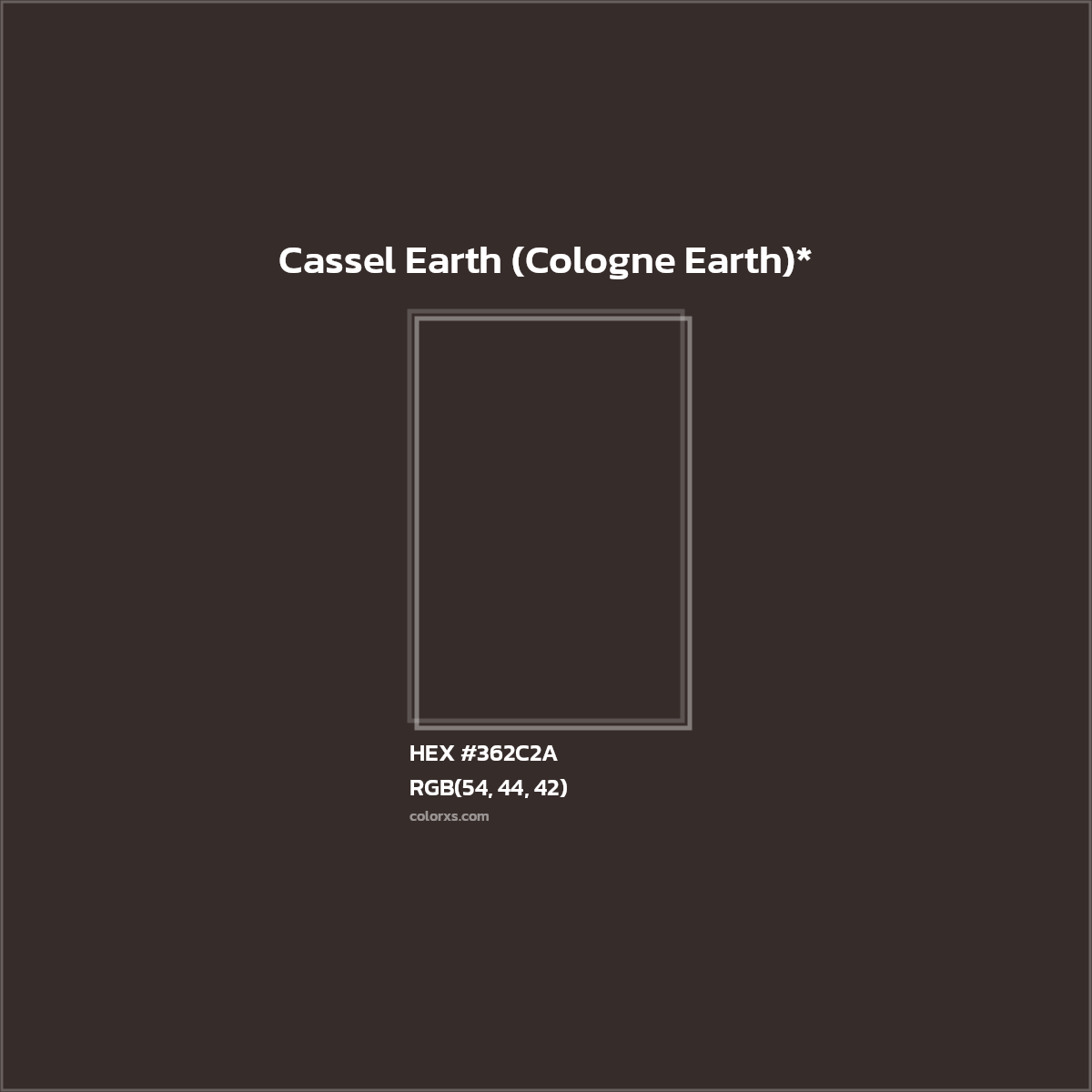 HEX #362C2A Color Name, Color Code, Palettes, Similar Paints, Images