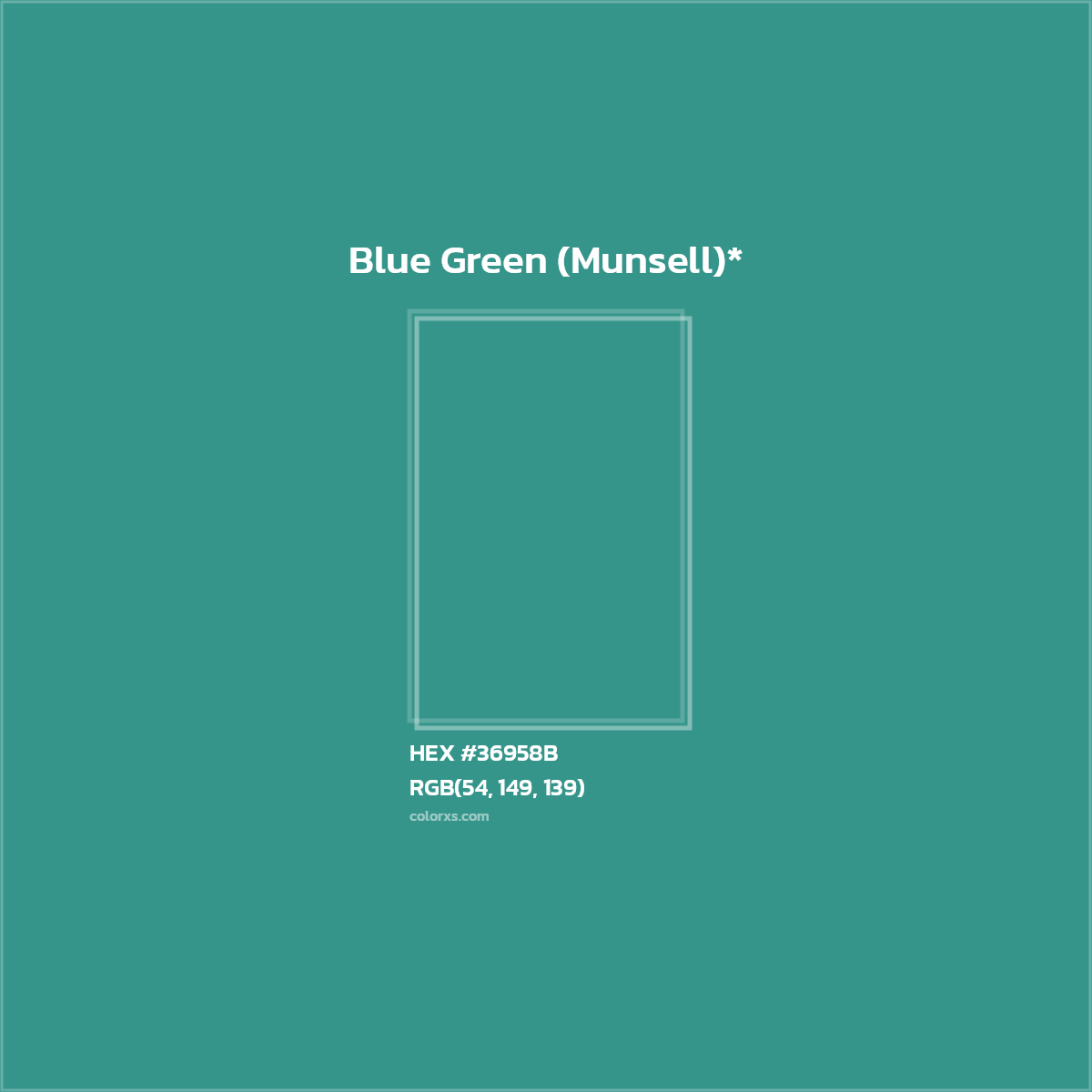 HEX #36958B Color Name, Color Code, Palettes, Similar Paints, Images