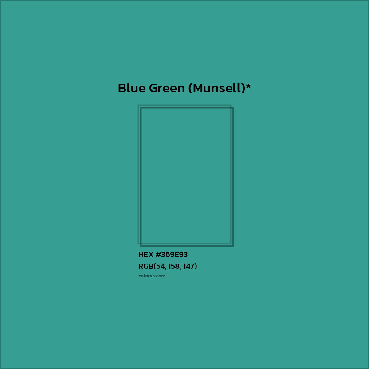 HEX #369E93 Color Name, Color Code, Palettes, Similar Paints, Images
