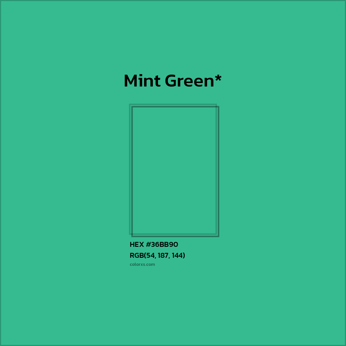 HEX #36BB90 Color Name, Color Code, Palettes, Similar Paints, Images
