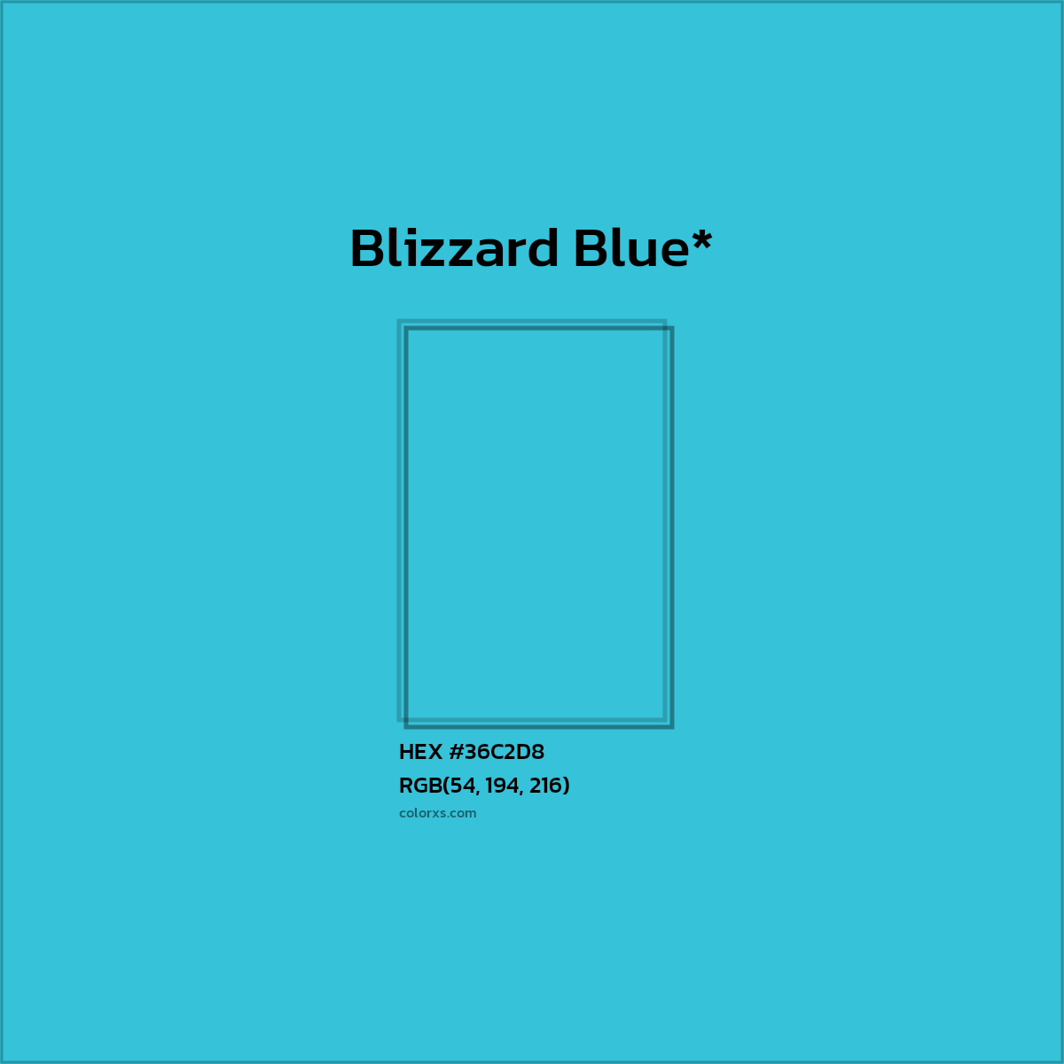 HEX #36C2D8 Color Name, Color Code, Palettes, Similar Paints, Images
