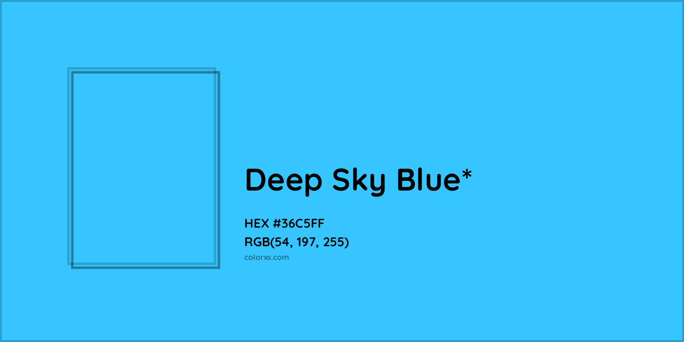 HEX #36C5FF Color Name, Color Code, Palettes, Similar Paints, Images
