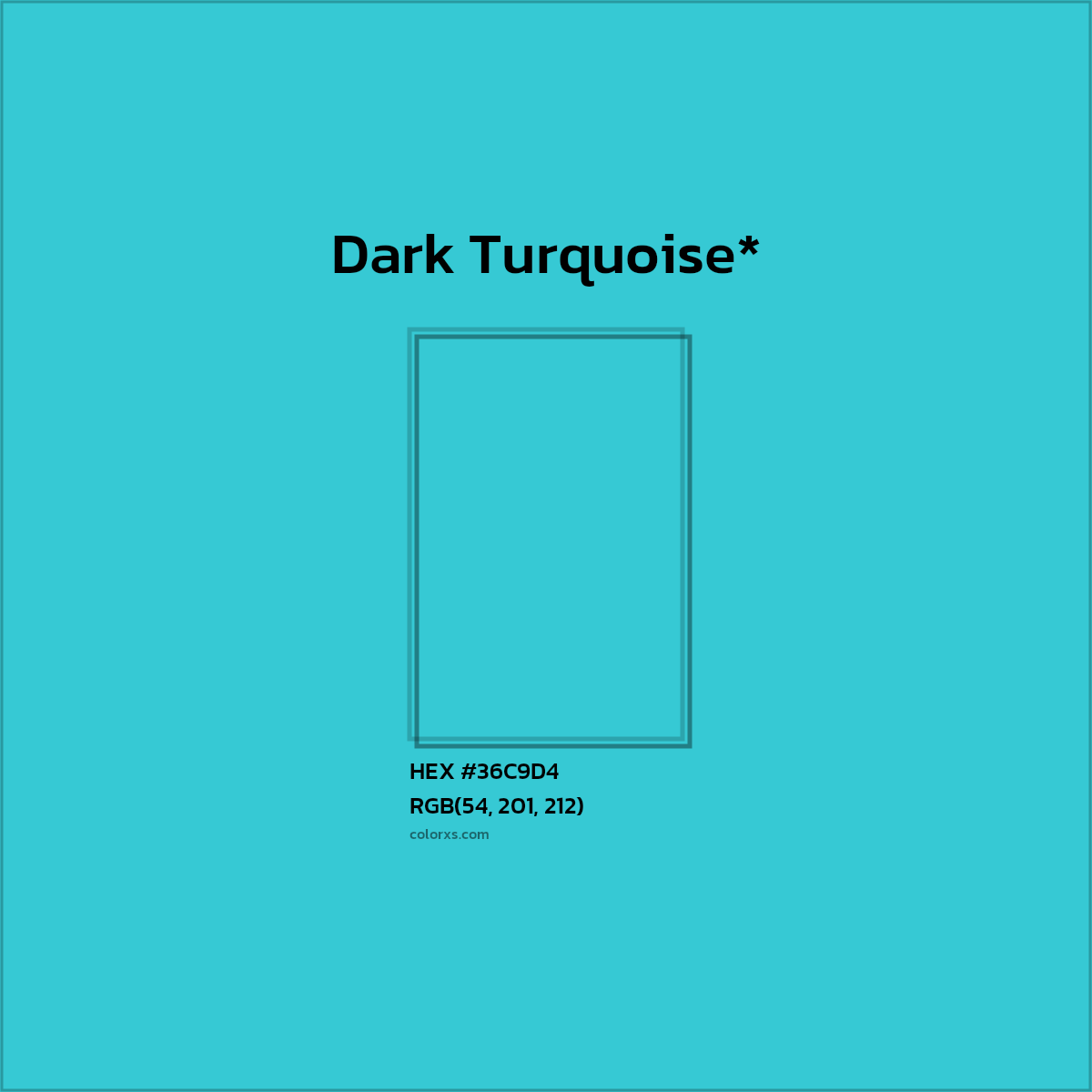 HEX #36C9D4 Color Name, Color Code, Palettes, Similar Paints, Images