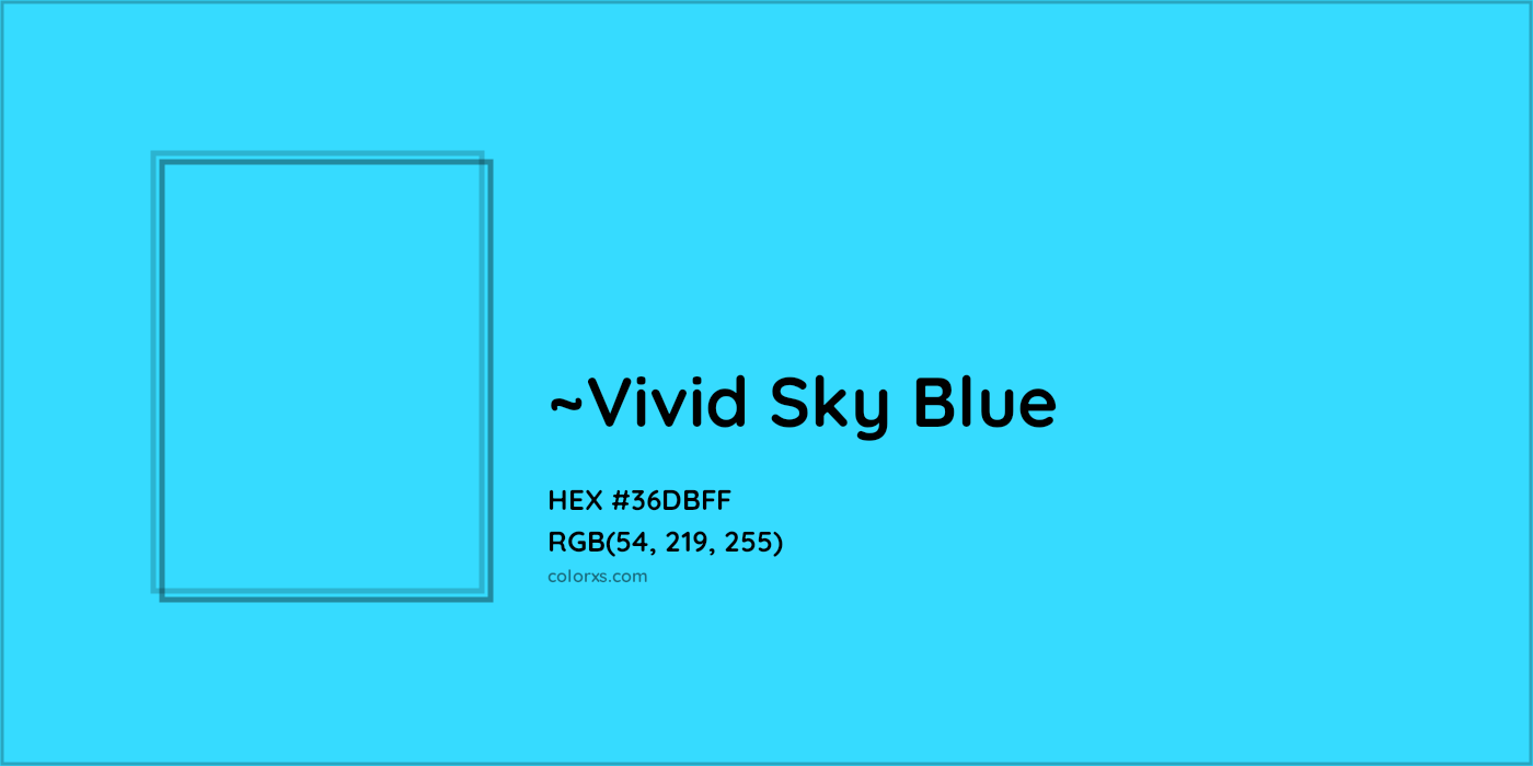 HEX #36DBFF Color Name, Color Code, Palettes, Similar Paints, Images