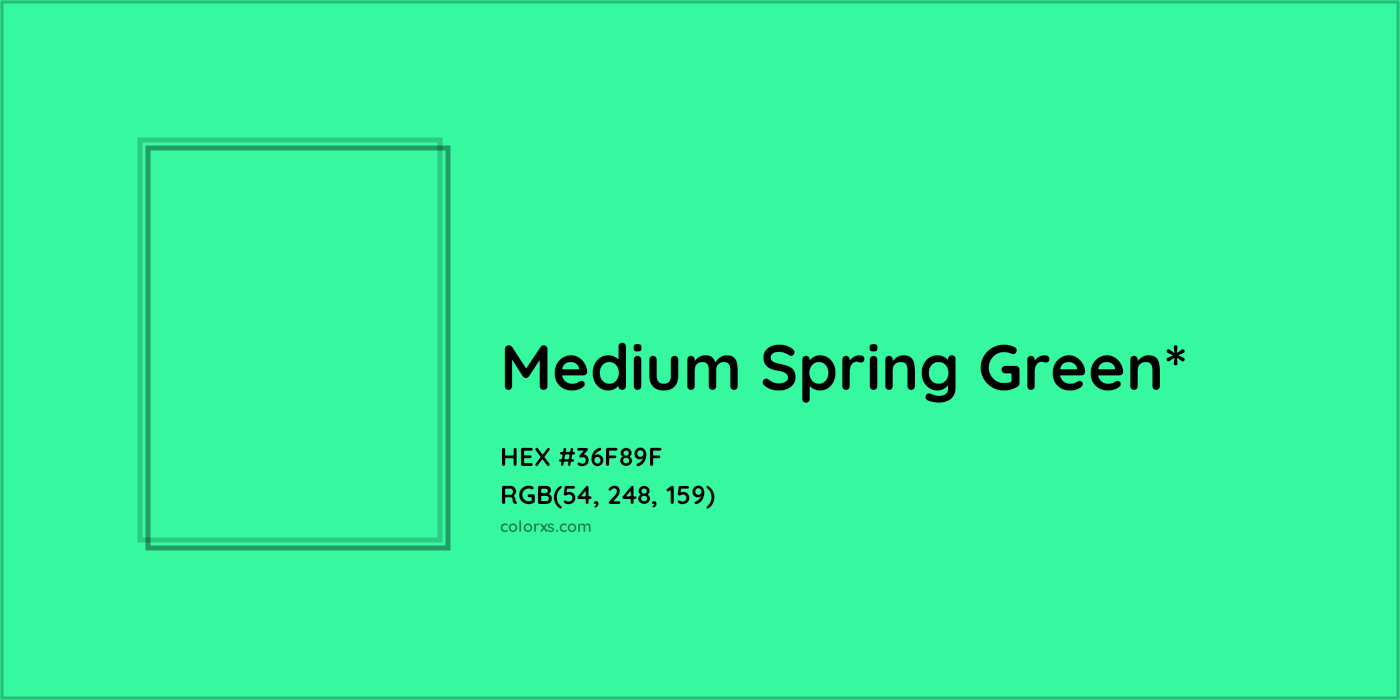 HEX #36F89F Color Name, Color Code, Palettes, Similar Paints, Images