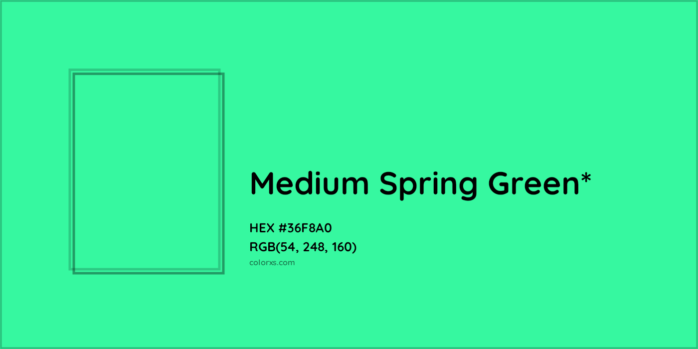 HEX #36F8A0 Color Name, Color Code, Palettes, Similar Paints, Images