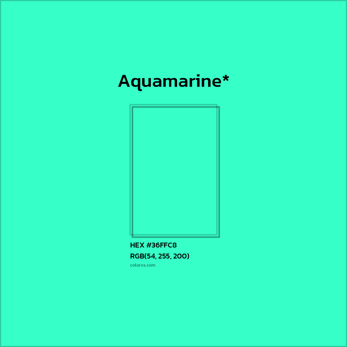 HEX #36FFC8 Color Name, Color Code, Palettes, Similar Paints, Images