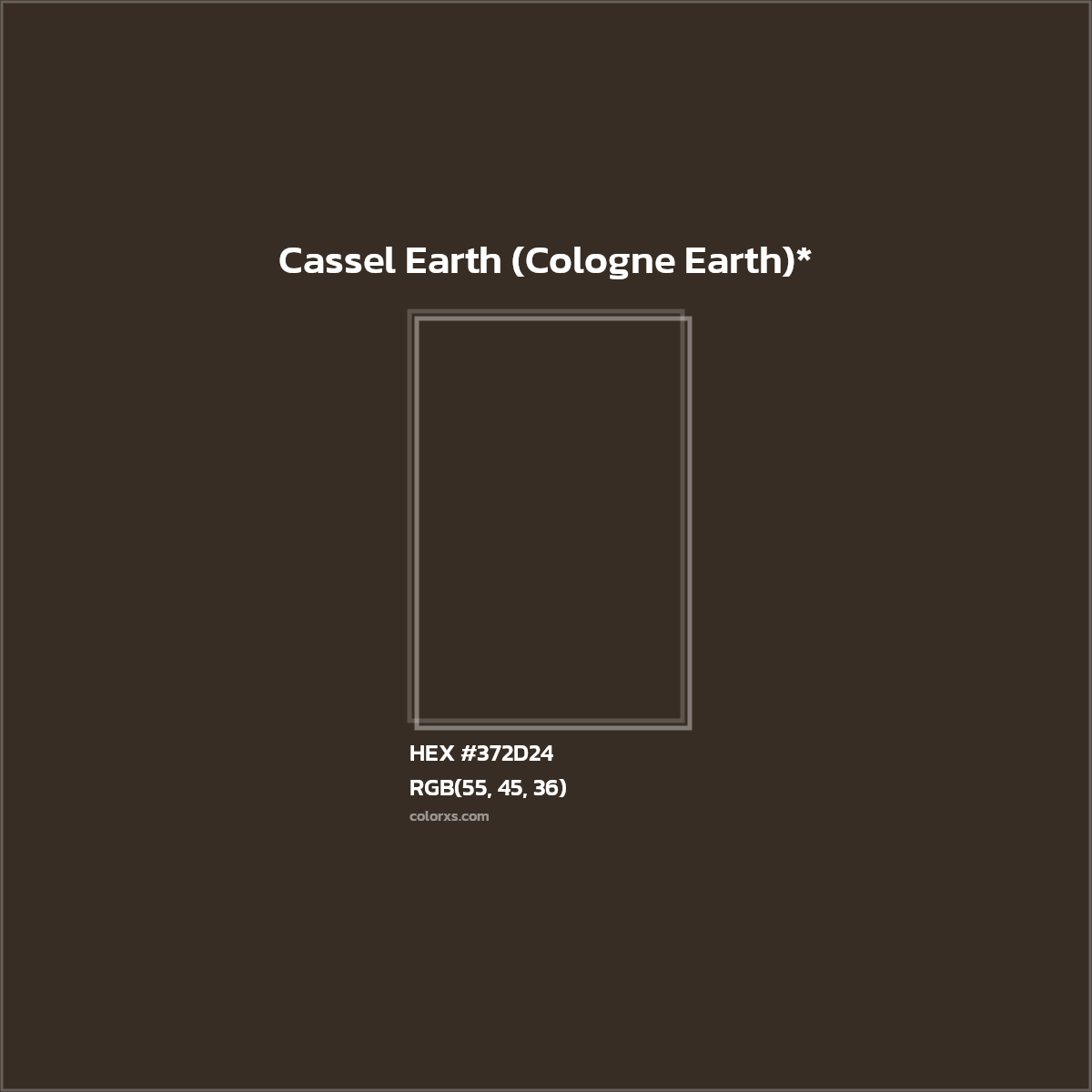 HEX #372D24 Color Name, Color Code, Palettes, Similar Paints, Images