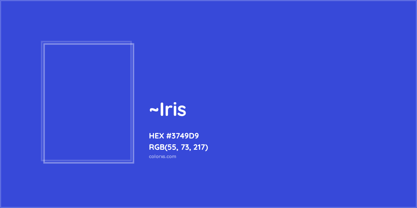 HEX #3749D9 Color Name, Color Code, Palettes, Similar Paints, Images