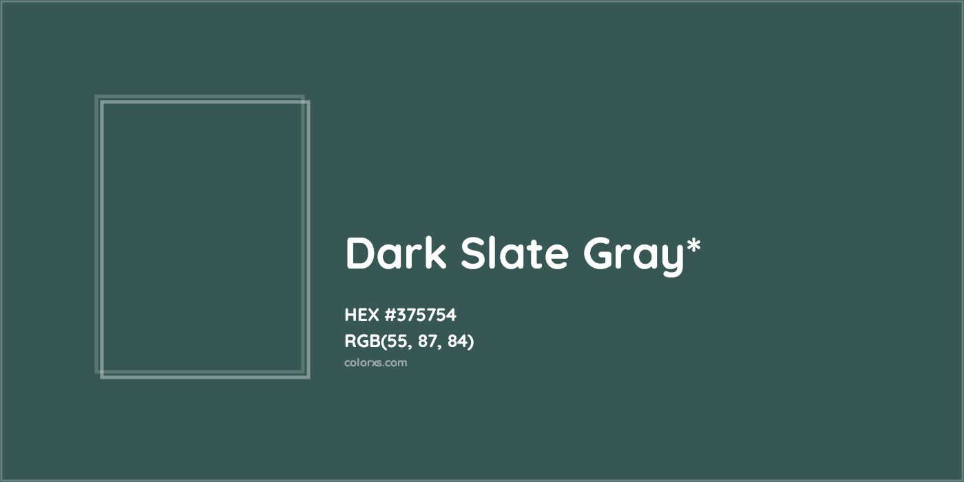 HEX #375754 Color Name, Color Code, Palettes, Similar Paints, Images