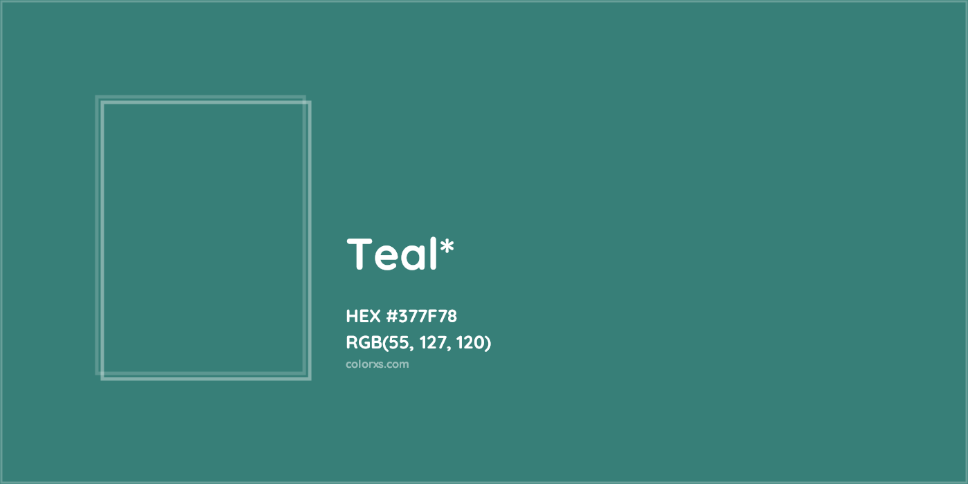 HEX #377F78 Color Name, Color Code, Palettes, Similar Paints, Images