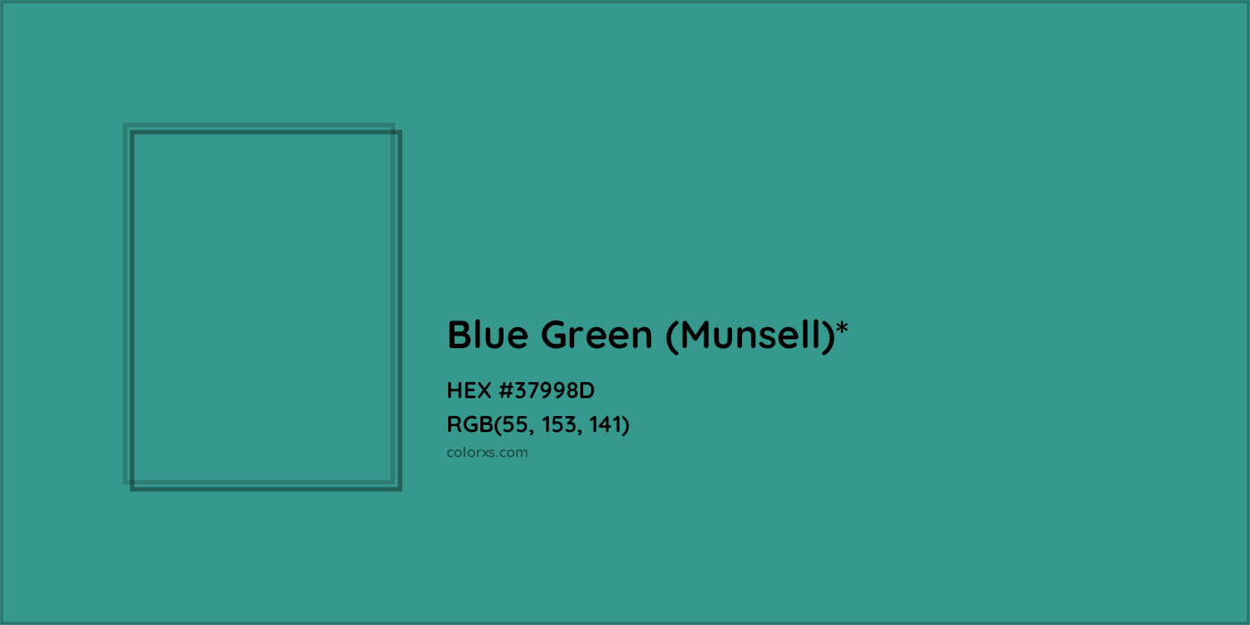 HEX #37998D Color Name, Color Code, Palettes, Similar Paints, Images
