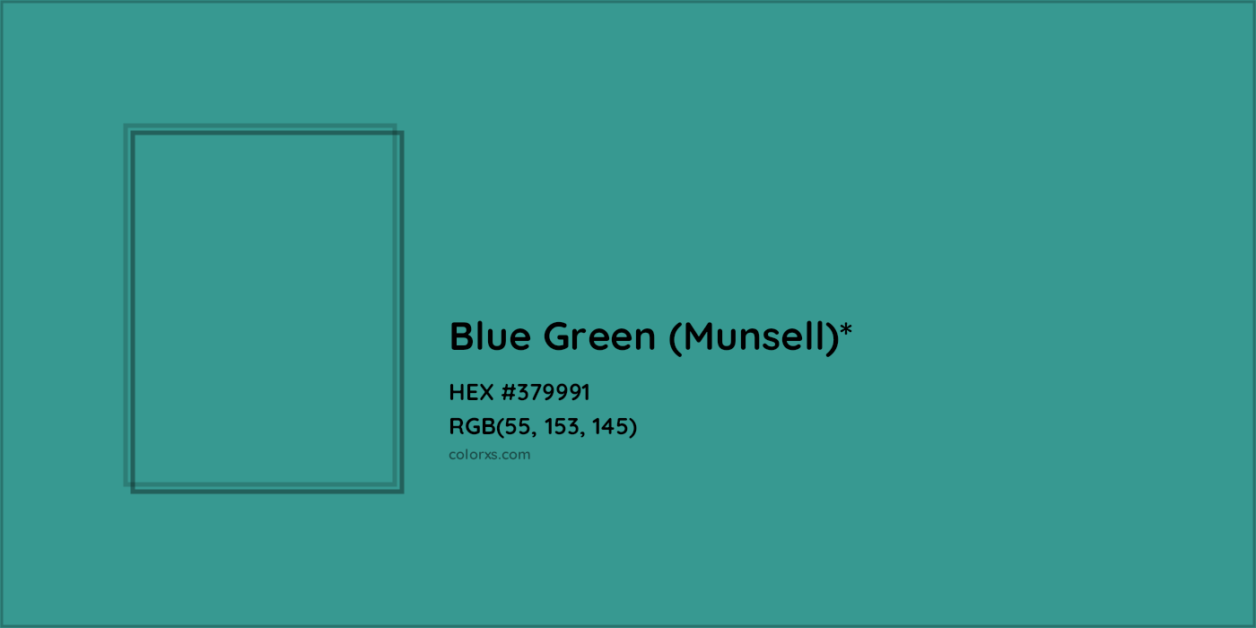 HEX #379991 Color Name, Color Code, Palettes, Similar Paints, Images